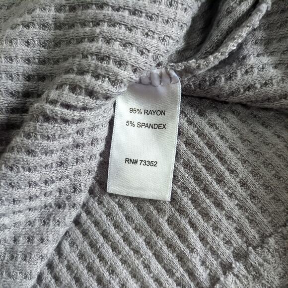 It's Our Time Sweater Womens XL Gray Ribbed Distressed Relaxed Long Sleeve - Picture 6 of 8